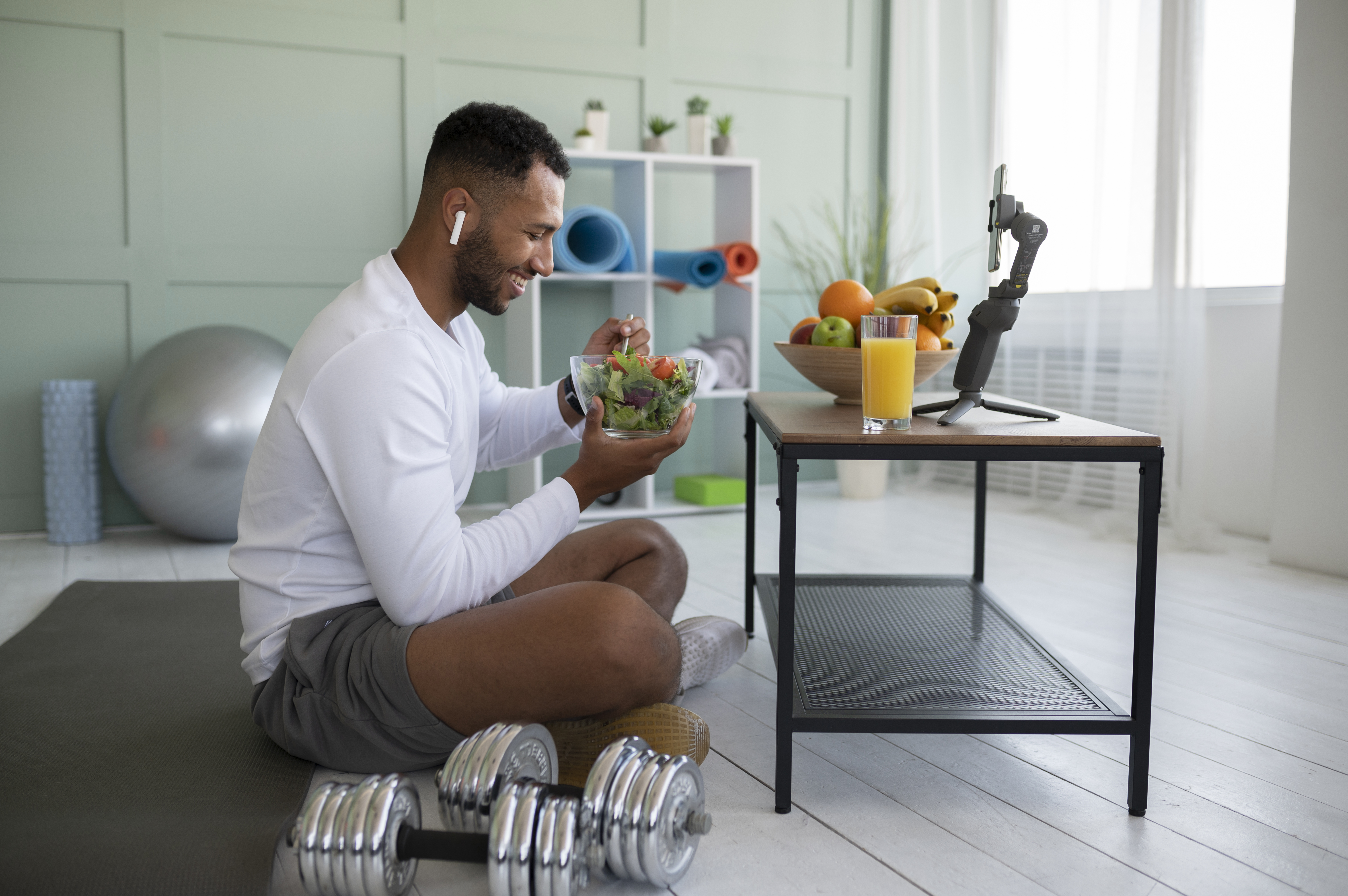 Equilíbrio entre treino e alimentação. 
